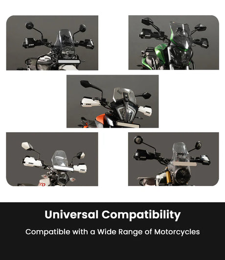 Rynox Defender Pro Handguards White universal motorcycle aluminium spine 22mm 28mm compatible