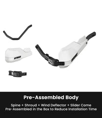 Rynox Defender Pro Handguards White universal motorcycle aluminium spine 22mm 28mm compatible