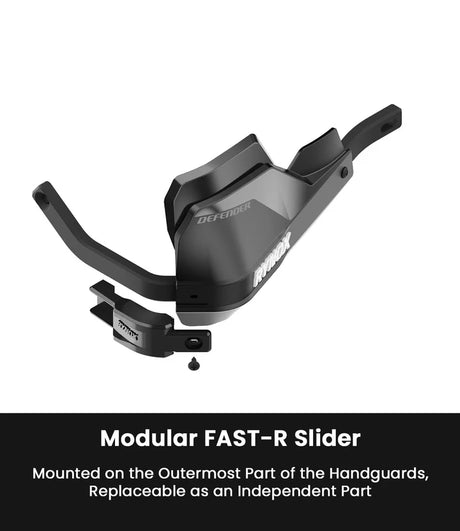 Rynox Defender Pro Handguards Black aluminium universal motorcycle hand guards for 22mm to 28mm handlebars
