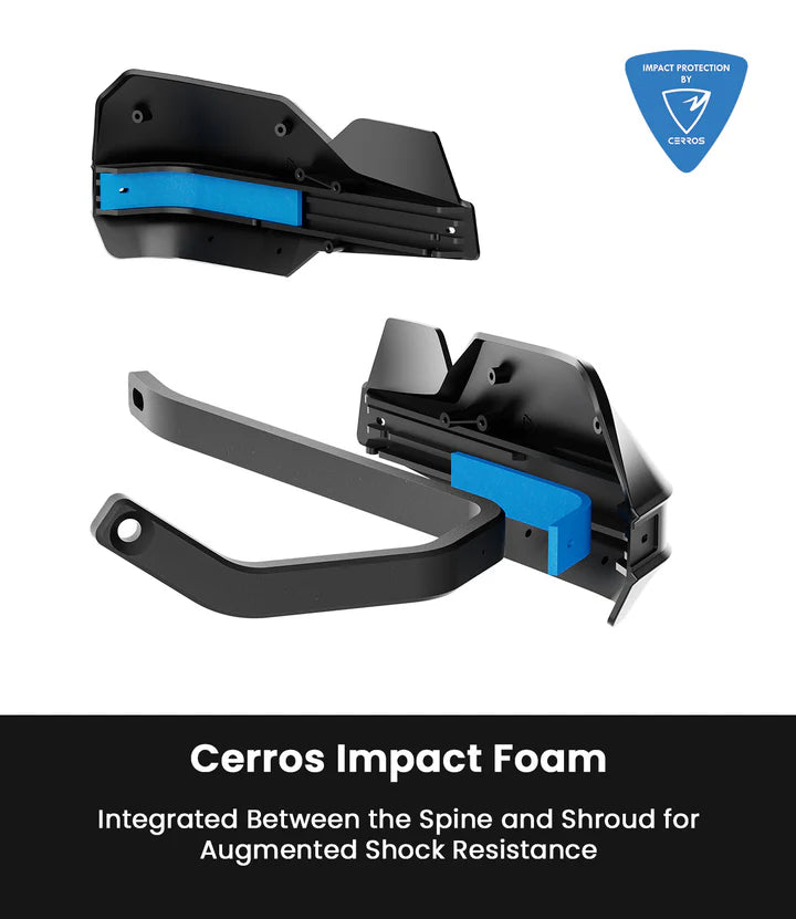 Rynox Defender Pro Handguards Black aluminium universal motorcycle hand guards for 22mm to 28mm handlebars