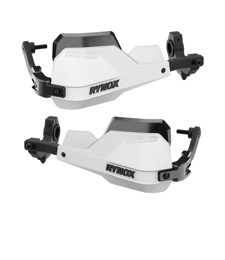 Rynox Defender Pro Handguards White universal motorcycle aluminium spine 22mm 28mm compatible