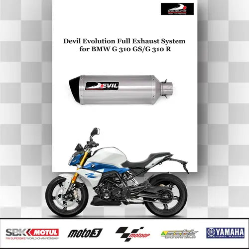 BMW G 310 R Devil Evolution exhaust system installed