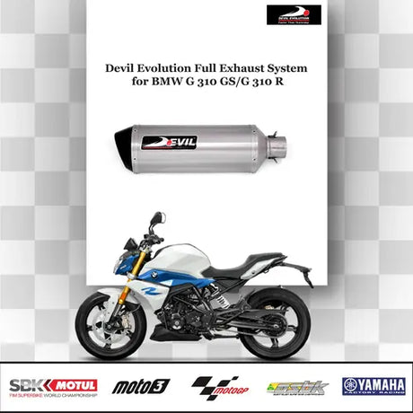 BMW G 310 R Devil Evolution exhaust system installed