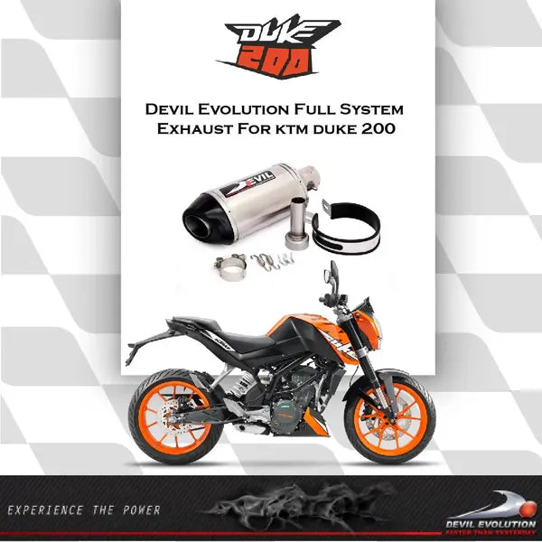 KTM Duke 200 Devil Evolution exhaust system installed