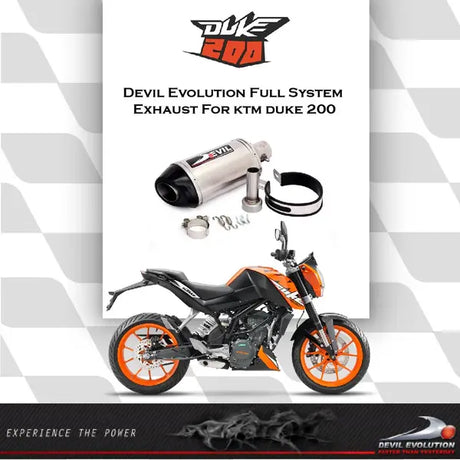 KTM Duke 200 Devil Evolution exhaust system installed