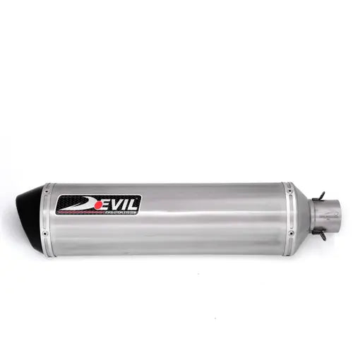 Devil Evolution 520mm extended slip-on exhaust for Royal Enfield Himalayan 411 deep tone stainless steel silencer