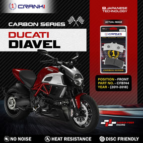 CRANK1 CFB744 carbon front brake pads for Ducati Diavel 2011-2018