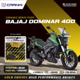CRANK1 Ceramic Rear Brake Pads CRM359 for Bajaj Dominar 400 HH Rated Disc Brake Pads