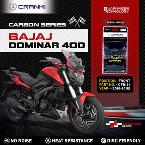 CRANK1 Carbon Front Brake Pads CFB181 for Bajaj Dominar 400 2016-2018 Carbon Kevlar Disc Brake Pad Set