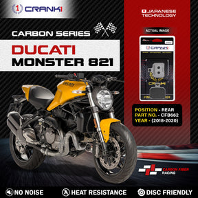 CRANK1 CFB662 carbon rear brake pads for Ducati Monster 821 2018-2020 motorcycle