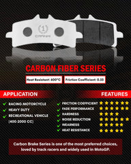 CRANK1 Carbon Front Brake Pads CFB036 for Ducati Hypermotard 821 2013-2015 High Performance Carbon Kevlar Motorcycle Brake Pads 2 Sets