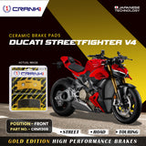 CRANK1 Ceramic Front Brake Pads CRM1309 for Ducati Streetfighter V4 HH Rated Disc Brake Pads (2 Sets)