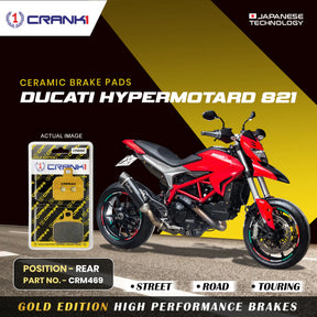 CRANK1 Ceramic Rear Brake Pads for Ducati Hypermotard 821 CRM469