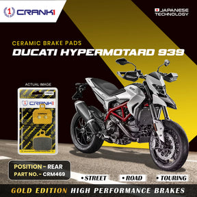 CRANK1 Ceramic Rear Brake Pads for Ducati Hypermotard 939 CRM469