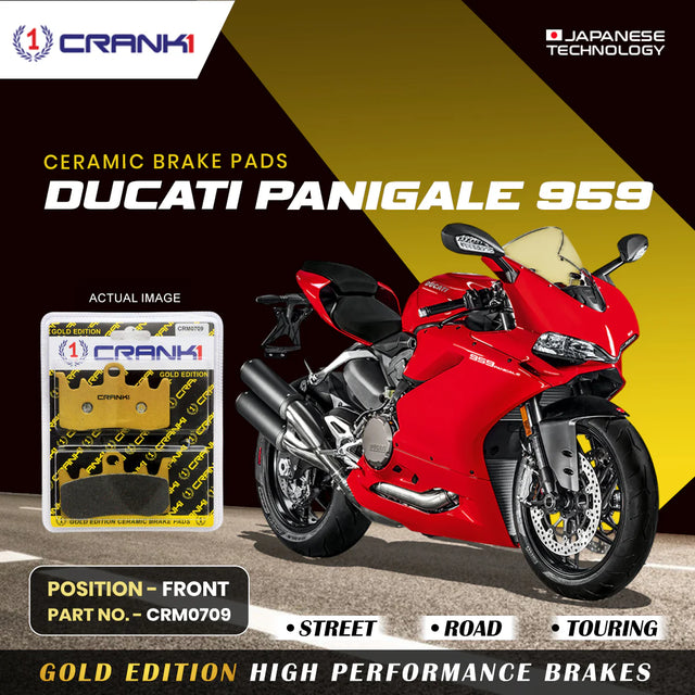 CRANK1 CRM0709 Ceramic Front Brake Pads for Ducati Panigale 959 HH Rated Motorcycle Brake Pads