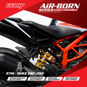 66BHP Air Born Suspension KTM Duke 250 Gen 2 Rear Shock Upgrade
