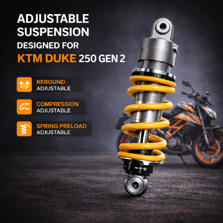 66BHP Air Born Suspension KTM Duke 250 Gen 2 Rear Shock Upgrade
