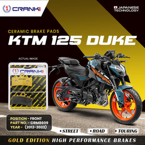 CRANK1 CRM8609 ceramic front brake pads for KTM 125 Duke 2012-2023