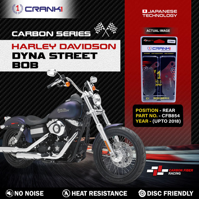 CRANK1 CFB854 Carbon Brake Pads for Harley Davidson Dyna Street Bob Rear