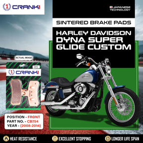 CRANK1 Sintered Front Brake Pads CB754 For Harley Davidson Dyna Super Glide Custom 2008-2014