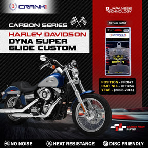 CRANK1 CFB754 carbon front brake pads for Harley-Davidson Dyna Super Glide Custom 2008-2014