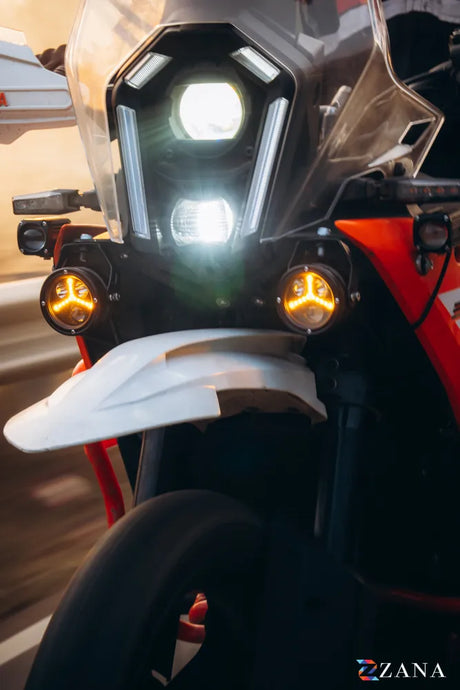 ZANA Fog Light DRL-R45 Silver Series Universal LED Fog Lights with OSRAM LEDs, Amber DRL Ring and Wired Multi-Function Controller | Legendary Custom