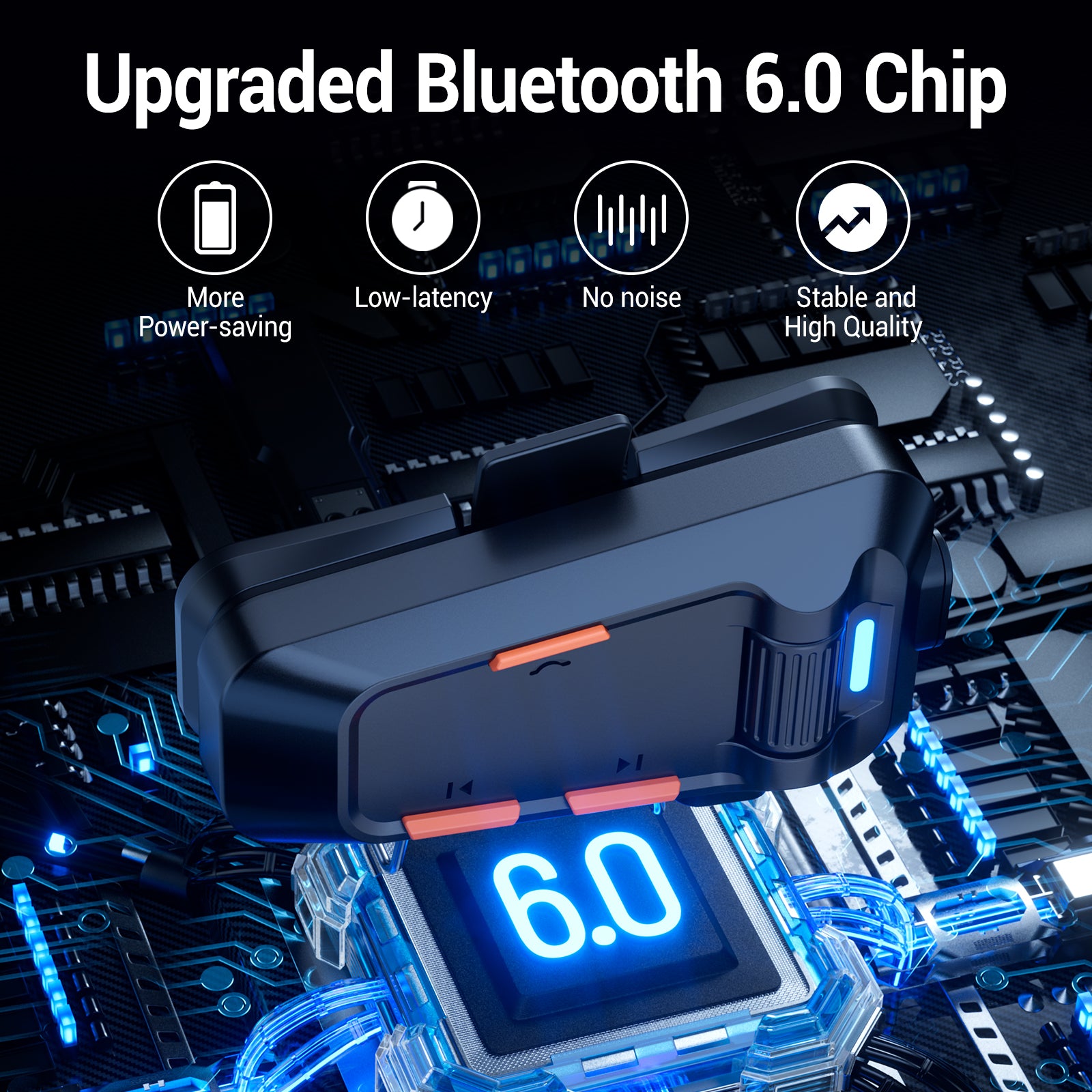 EDYELL C2 motorcycle helmet bluetooth headset with roller control and waterproof design