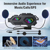 EDYELL C8 Max Motorcycle Bluetooth Intercom Headset with LED Lights