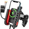 EDYELL motorcycle phone mount with 30W USB-C fast charger and 360 degree rotating anti-shake mobile holder