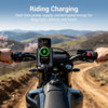 EDYELL motorcycle phone mount with 30W USB-C fast charger and 360 degree rotating anti-shake mobile holder