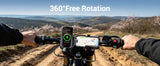 EDYELL motorcycle phone mount with 30W USB-C fast charger and 360 degree rotating anti-shake mobile holder
