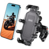 EDYELL motorcycle phone mount with 720° rotation and anti-shock vibration dampener