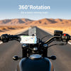 EDYELL motorcycle phone mount with 720° rotation and anti-shock vibration dampener