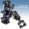 EDYELL motorcycle phone mount with 720° rotation and anti-shock vibration dampener