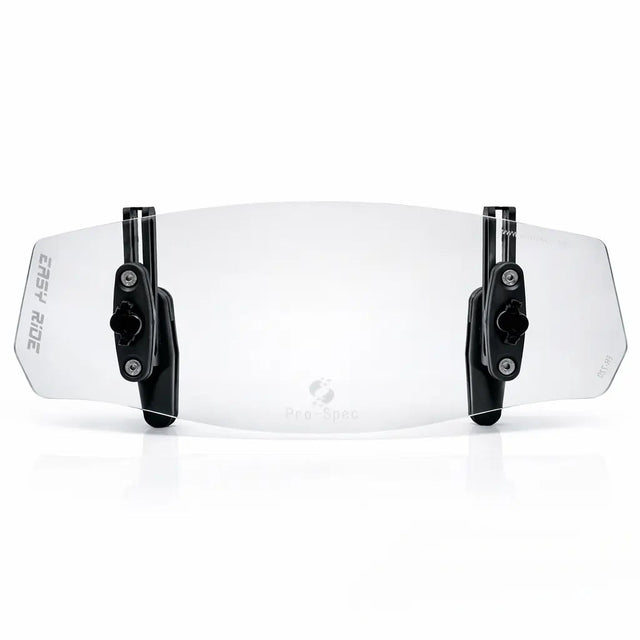 Pro-Spec ER 720 universal windshield lip extender mounted on adventure motorcycle