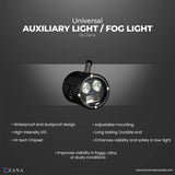 ZANA Fog Light ZFL-40 Universal LED Fog Lights with Bluetooth Controller, Dual Colour Beam and CNC Aluminium Body | Legendary Custom