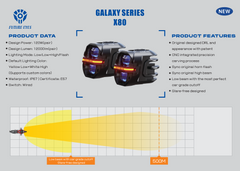 Moto Vanguard Future Eyes X80 120W LED Auxiliary Lights with 12000LM Yellow White Dual Beam