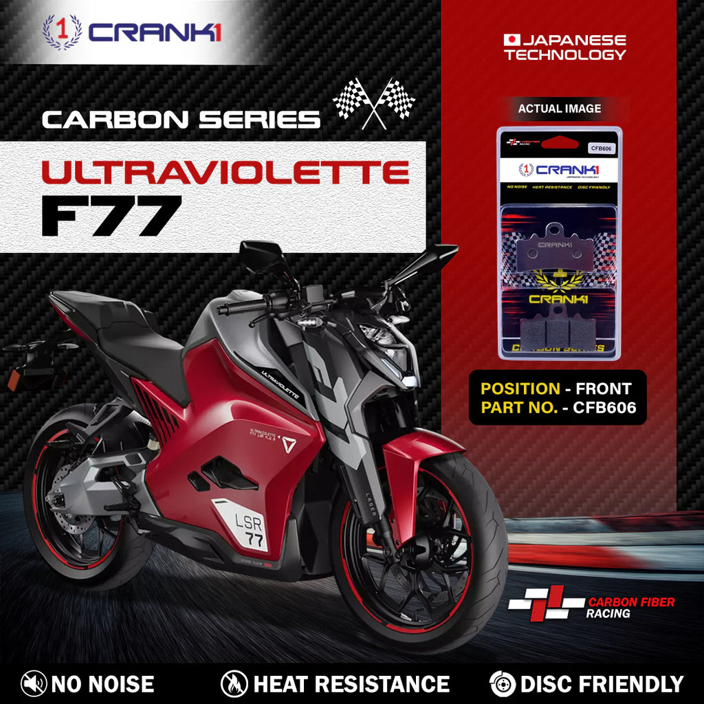 CRANK1 Carbon Front Brake Pads CFB606 for Ultraviolette F77 Carbon Kevlar Motorcycle Brake Pads