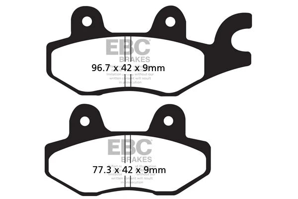 EBC Double-H Sintered Brake Pads Kawasaki Ninja 400 FA197HH Front Rear HH Rated High Performance Motorcycle Brake Pads