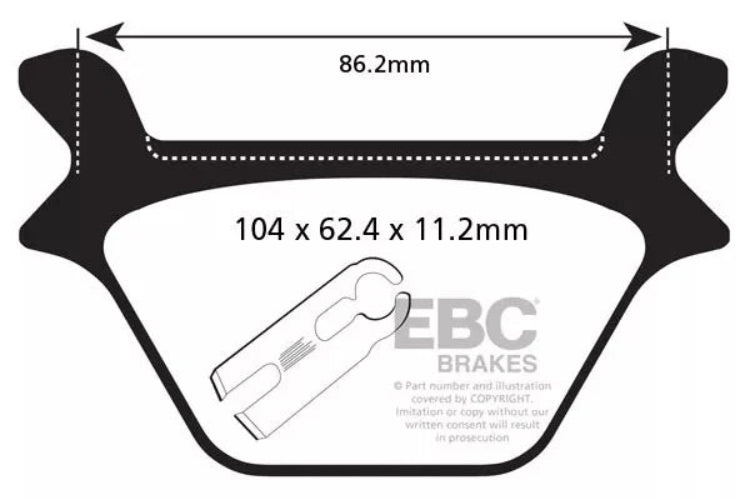 EBC Double-H Sintered Brake Pads Harley Dyna Fat Bob FA457HH Front FA200HH Rear HH Rated High Performance Motorcycle Brake Pads
