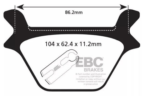 EBC Double-H Sintered Brake Pads Harley Dyna Fat Bob FA457HH Front FA200HH Rear HH Rated High Performance Motorcycle Brake Pads
