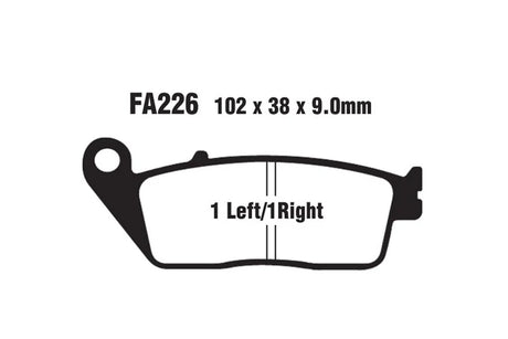 EBC Double-H Sintered Brake Pads Triumph Tiger 800 XC ABS FA226HH Front Rear HH Rated High Performance Motorcycle Brake Pads