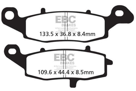 EBC Double-H Sintered Brake Pads Kawasaki ER-6N FA229HH Left FA231HH Right Front FA192HH Rear HH Rated High Performance Motorcycle Brake Pads
