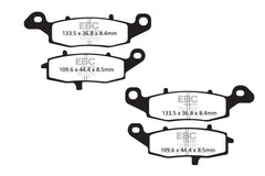 EBC Double-H Sintered Brake Pads Kawasaki ER-6N FA229HH Left FA231HH Right Front FA192HH Rear HH Rated High Performance Motorcycle Brake Pads