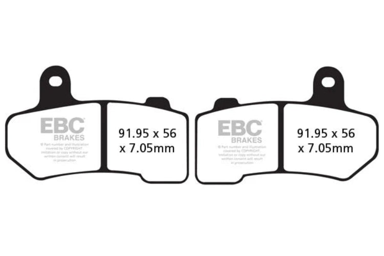 EBC Double-H Sintered Brake Pads Harley Night Rod FA409HH Front and Rear HH Rated High Performance Motorcycle Brake Pads