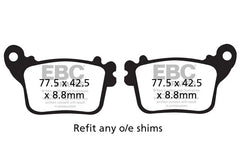 EBC Double-H Sintered Brake Pads Suzuki GSX-R 1000 FA379HH FA447HH Front FA436HH Rear HH Rated High Performance Motorcycle Brake Pads