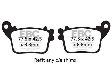 EBC Double H FA447HH sintered front brake pads for Suzuki GSX-R 1000 2012 onwards