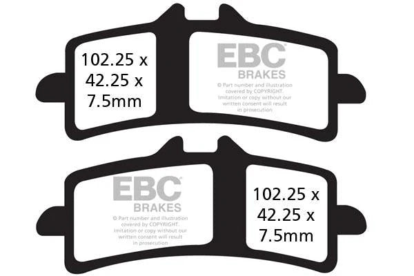 EBC Double-H Sintered Brake Pads Ducati Panigale V4 FA447HH Front FA266HH Rear HH Rated High Performance Motorcycle Brake Pads
