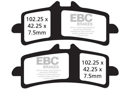 EBC Double-H Sintered Brake Pads Triumph Street Scrambler FA447HH Front FA209/2HH Rear HH Rated High Performance Motorcycle Brake Pads