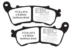 EBC Double-H Sintered Brake Pads Harley Forty-Eight 74CI FA640HH Front FA254HH Rear HH Rated High Performance Motorcycle Brake Pads